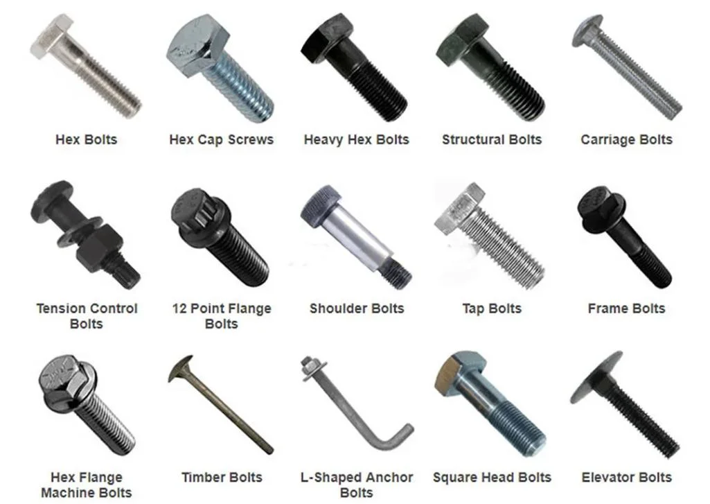 Carbon Steel /SS304/A2-70/DIN6921/DIN933/DIN931/Flange Bolt/Hex Bolt/Carriage Bolt/T Head Bolt/U-Bolt/Wedge Anchor Bolt