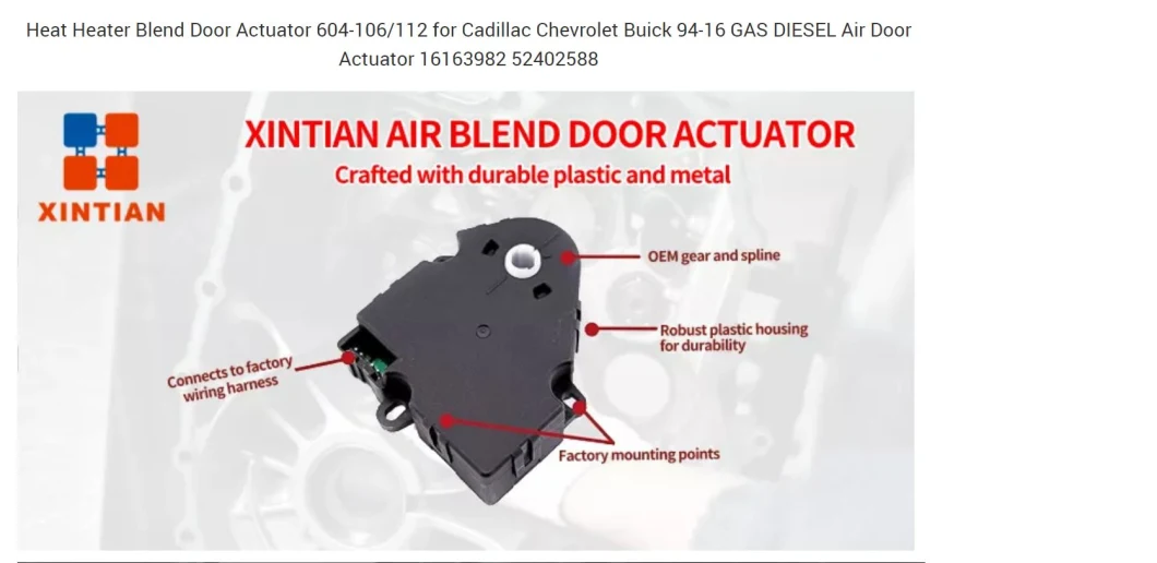 HVAC Door Actuator Xintian 604-029 Blend Air Door Actuator Replacement GM Chevy/Olet OEM 68018109AA for 2007-2017 Jour/Ney Wran/Gler